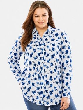 NWT cotton corduroy floral shirt long sleeve